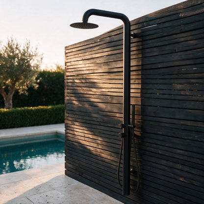 Outdoor/Indoor Shower, Wall-Mounted, Stainless Steel Matte Black