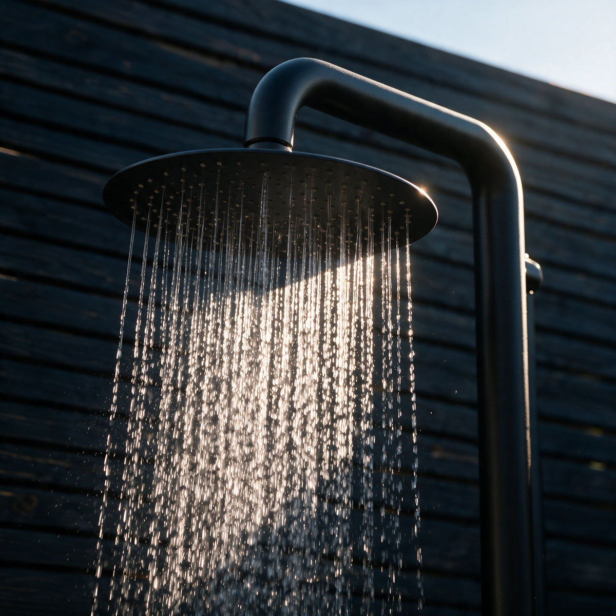 Outdoor/Indoor Shower, Wall-Mounted, Stainless Steel Matte Black