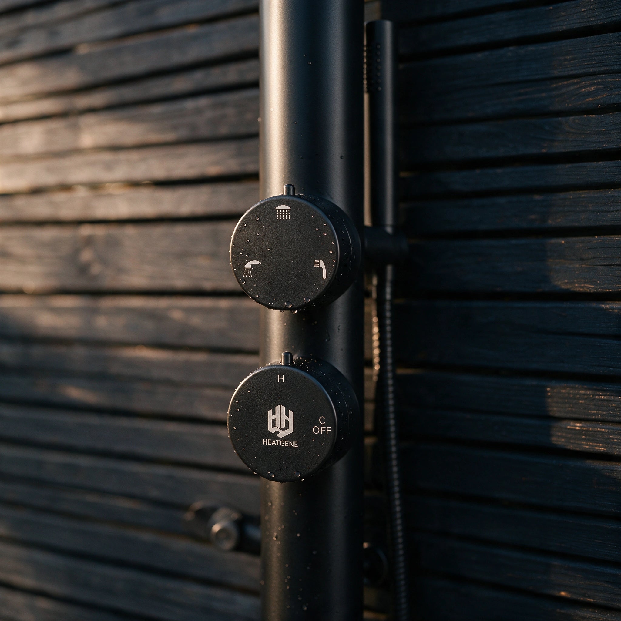 Outdoor/Indoor Shower, Wall-Mounted, Stainless Steel Matte Black