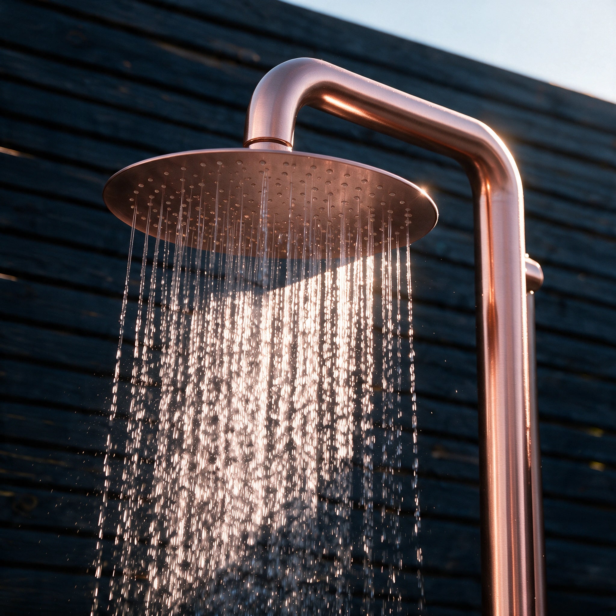 Outdoor/Indoor Shower, Wall-Mounted, Stainless Steel Rose Gold