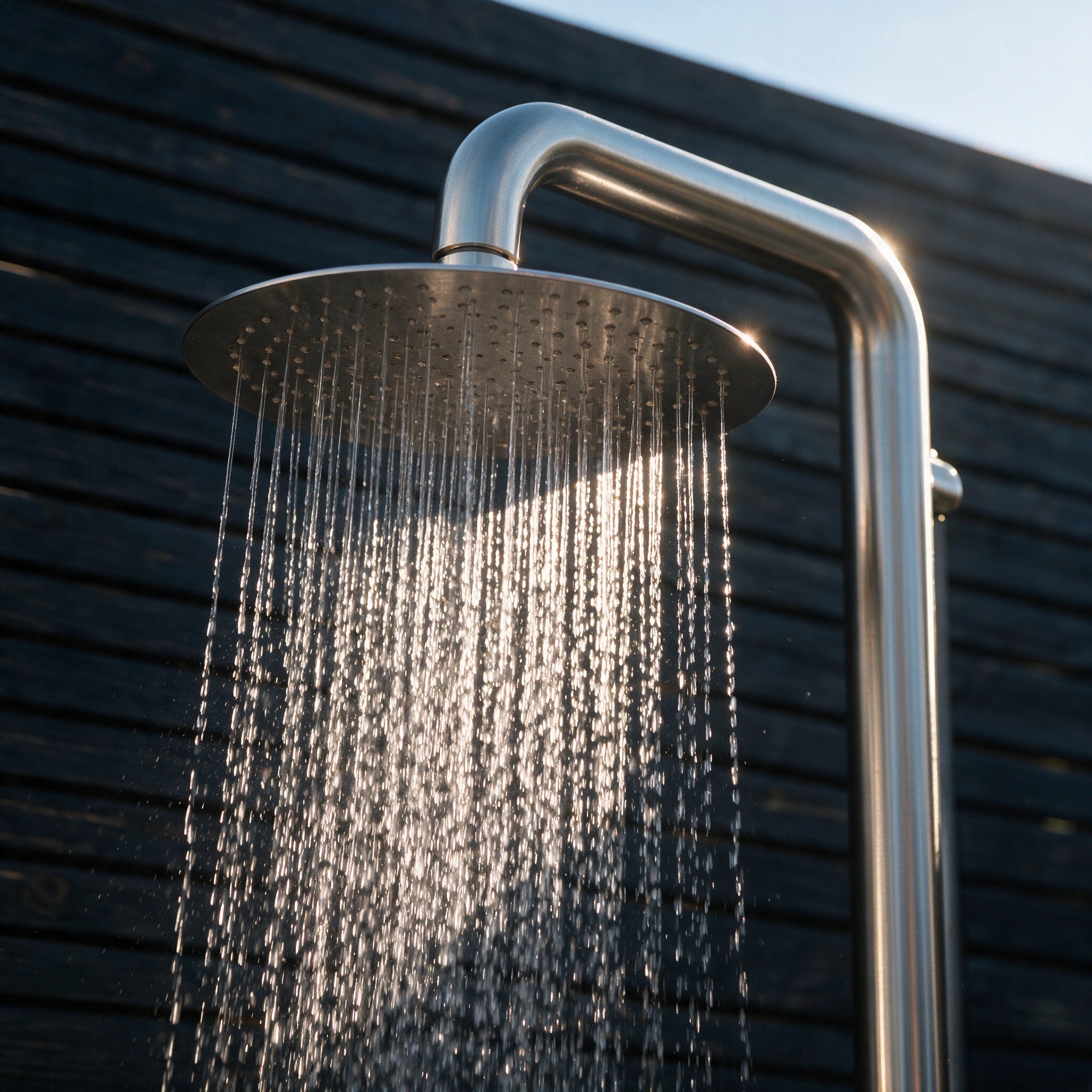 Outdoor/Indoor Shower, Wall-Mounted, Stainless Steel Brushed
