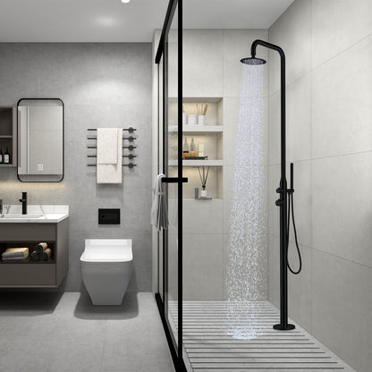 Freestanding Outdoor Shower, Stainless Steel Matte Black