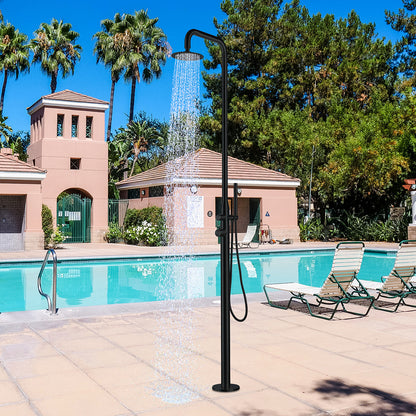 Freestanding Outdoor Shower, Stainless Steel Matte Black