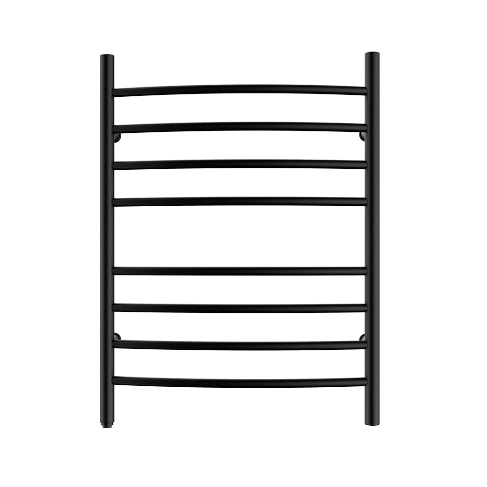 Towel Warmer 8 Curved Bar 24"x32" Plug-in, Wall-Mounted Matte Black