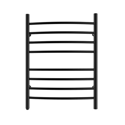 Towel Warmer 8 Curved Bar 24"x32" Plug-in, Wall-Mounted Matte Black