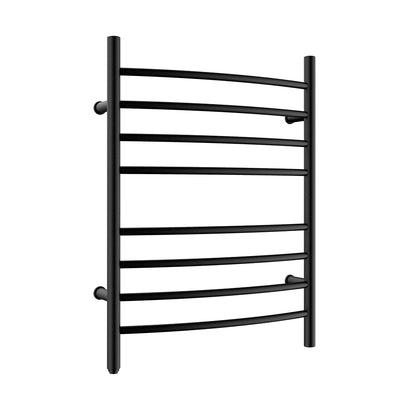 Towel Warmer 8 Curved Bar 24"x32" Plug-in, Wall-Mounted Matte Black