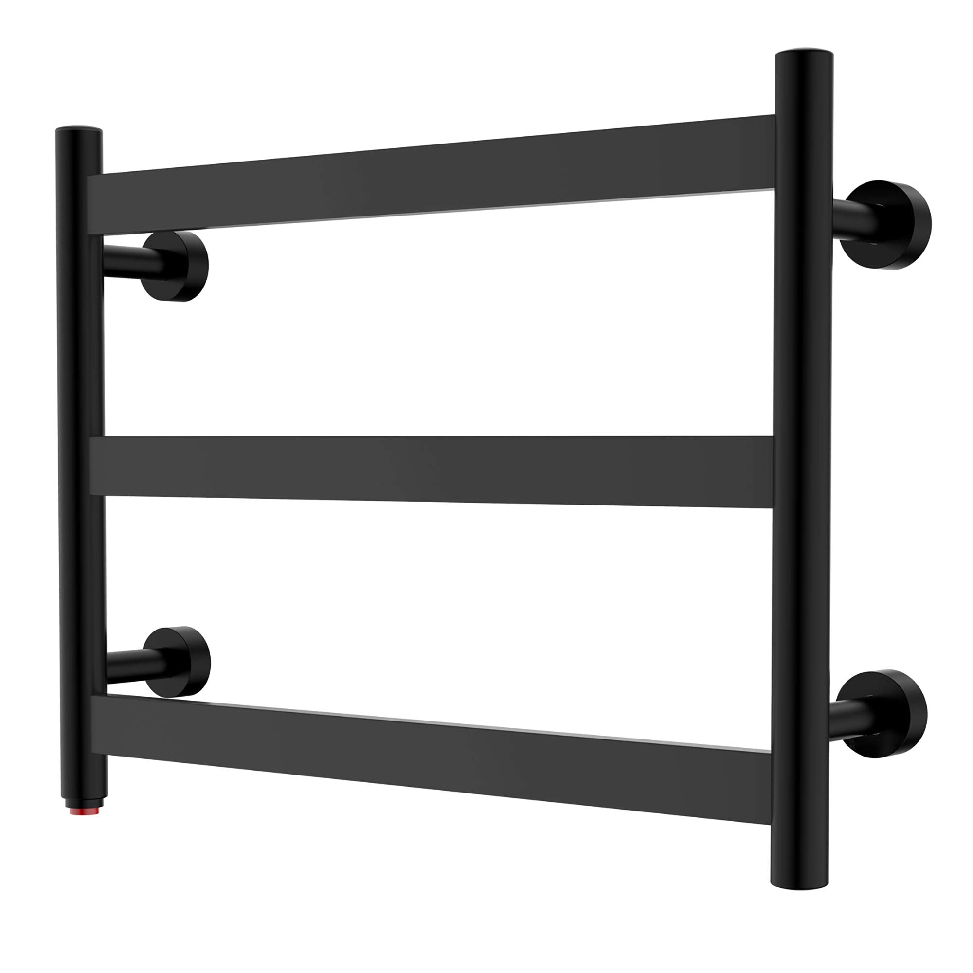 Towel Warmer 3 Flat Bar 24"x18" Wall-Mounted Hardwired/Plug-In Matte Black