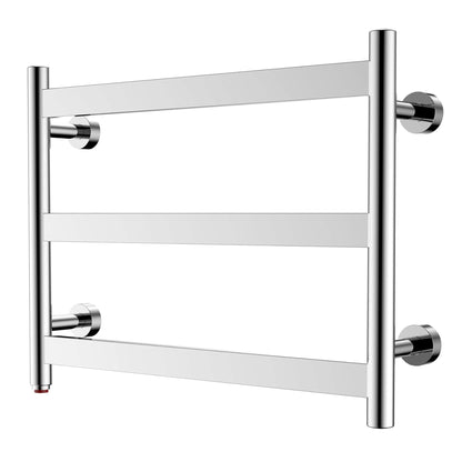 Towel Warmer 3 Flat Bar 24"x18" Wall-Mounted Hardwired/Plug-In Mirror Polish