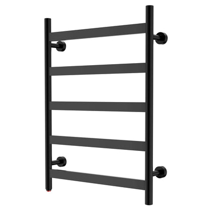 Towel Warmer 5 Flat Bar 24"x32" Wall-Mounted, Hardwired/Plug-In Matte Black