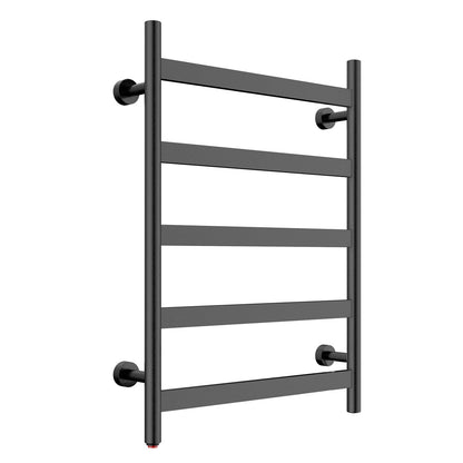 Towel Warmer 5 Flat Bar 24"x32" Wall-Mounted, Hardwired/Plug-In Matte Black