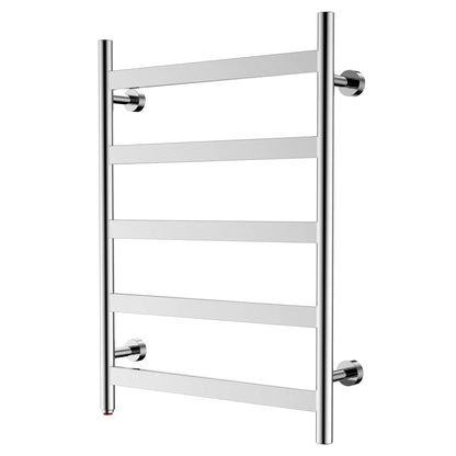 Towel Warmer 5 Flat Bar 24"x32" Wall-Mounted, Hardwired/Plug-In Mirror Polish