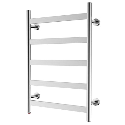 Towel Warmer 5 Flat Bar 24"x32" Wall-Mounted, Hardwired/Plug-In Brushed Polish