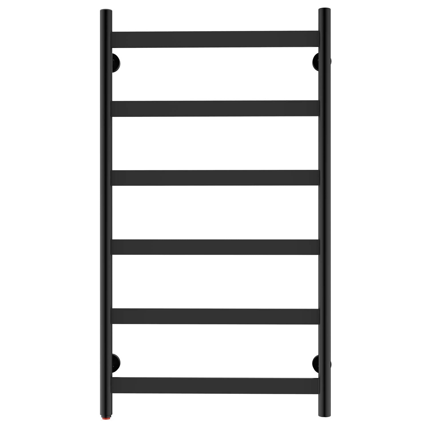 Towel Warmer 6 Flat Bar 24"x42" Wall-Mounted, Hardwired/Plug-In Matte Black