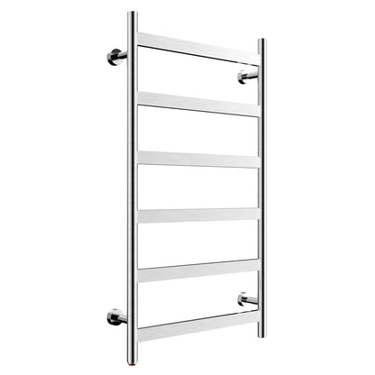 Towel Warmer 6 Flat Bar 24"x42" Wall-Mounted, Hardwired/Plug-In Brushed Polish