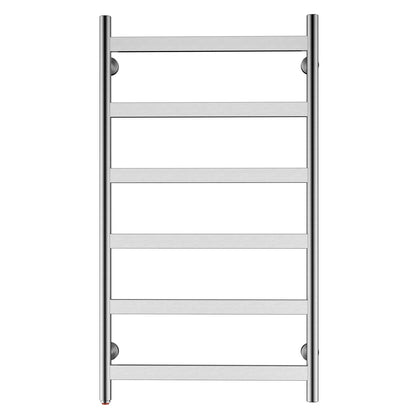 Towel Warmer 6 Flat Bar 24"x42" Wall-Mounted, Hardwired/Plug-In Brushed Polish