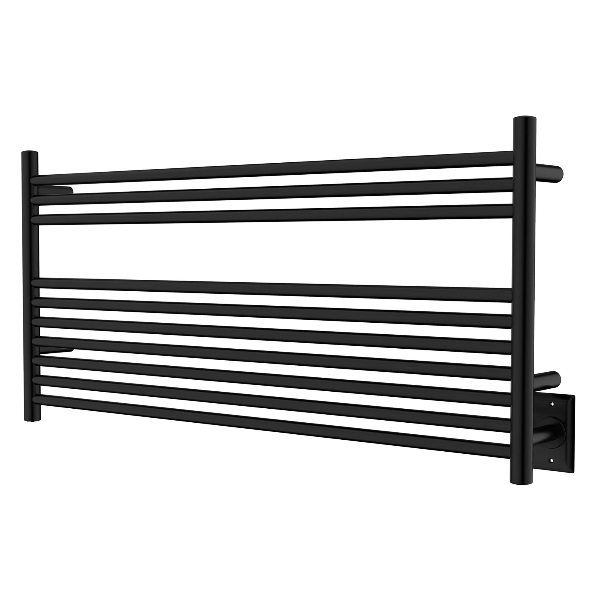 Towel Warmer 10 Straight Bar 42"x20" Wall-Mounted, Hardwired/Plug-In Matte Black