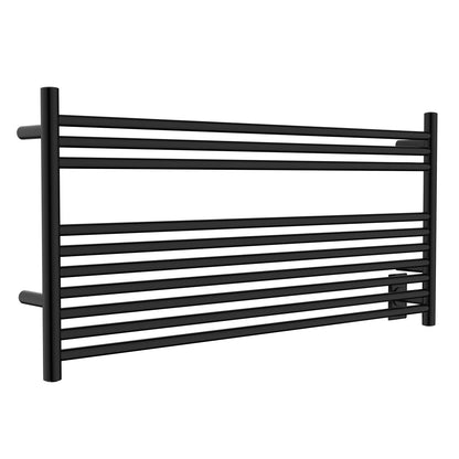 Towel Warmer 10 Straight Bar 42"x20" Wall-Mounted, Hardwired/Plug-In Matte Black