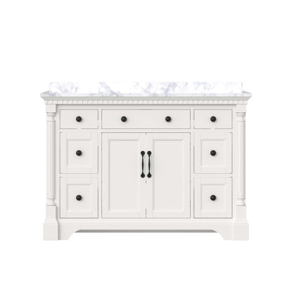 Acro 48" Single Sink Freestanding Bath Vanity with Stone Top, Solid Wood, Soft-Close, Assembled