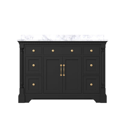 Acro 48" Single Sink Freestanding Bath Vanity with Stone Top, Solid Wood, Soft-Close, Assembled