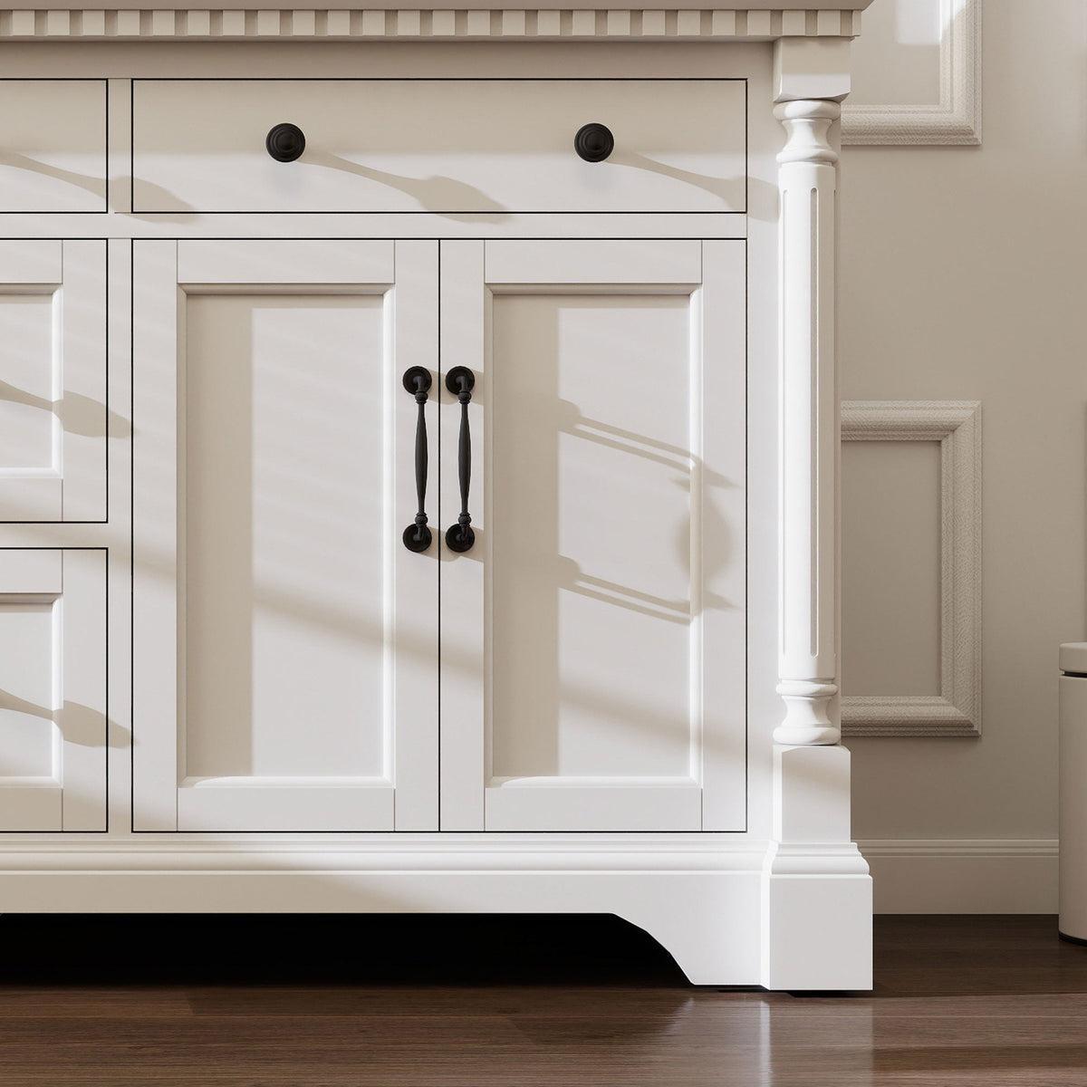 Acro 60" Double Sink Freestanding Bath Vanity with Stone Top, Solid Wood, Soft-Close, Assembled