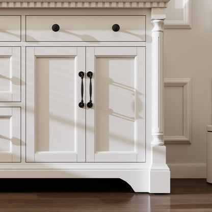 Acro 60" Double Sink Freestanding Bath Vanity with Stone Top, Solid Wood, Soft-Close, Assembled