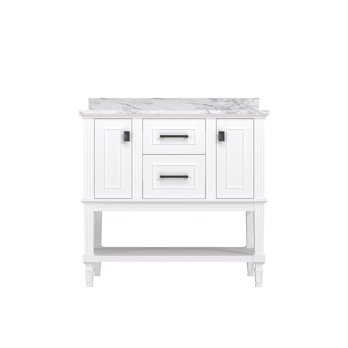 Bosun 36" Single Sink Freestanding Bath Vanity with Stone Top, Solid Wood, Soft-Close, Assembled