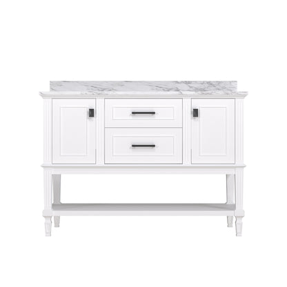 Bosun 48" Single Sink Freestanding Bath Vanity with Stone Top, Solid Wood, Soft-Close, Assembled