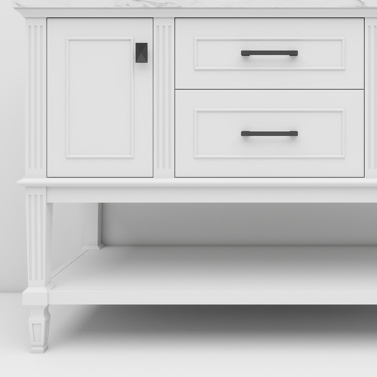 Bosun 48" Single Sink Freestanding Bath Vanity with Stone Top, Solid Wood, Soft-Close, Assembled