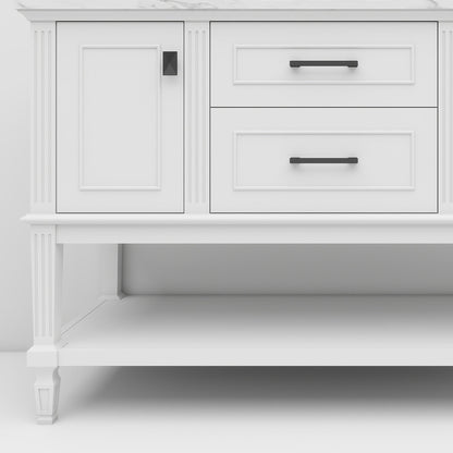Bosun 48" Single Sink Freestanding Bath Vanity with Stone Top, Solid Wood, Soft-Close, Assembled