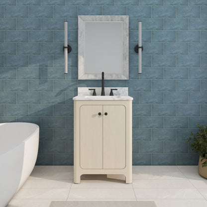 Canyon 24" Single Sink Freestanding Bath Vanity with Stone Top, Solid Wood, Soft-Close, Assembled