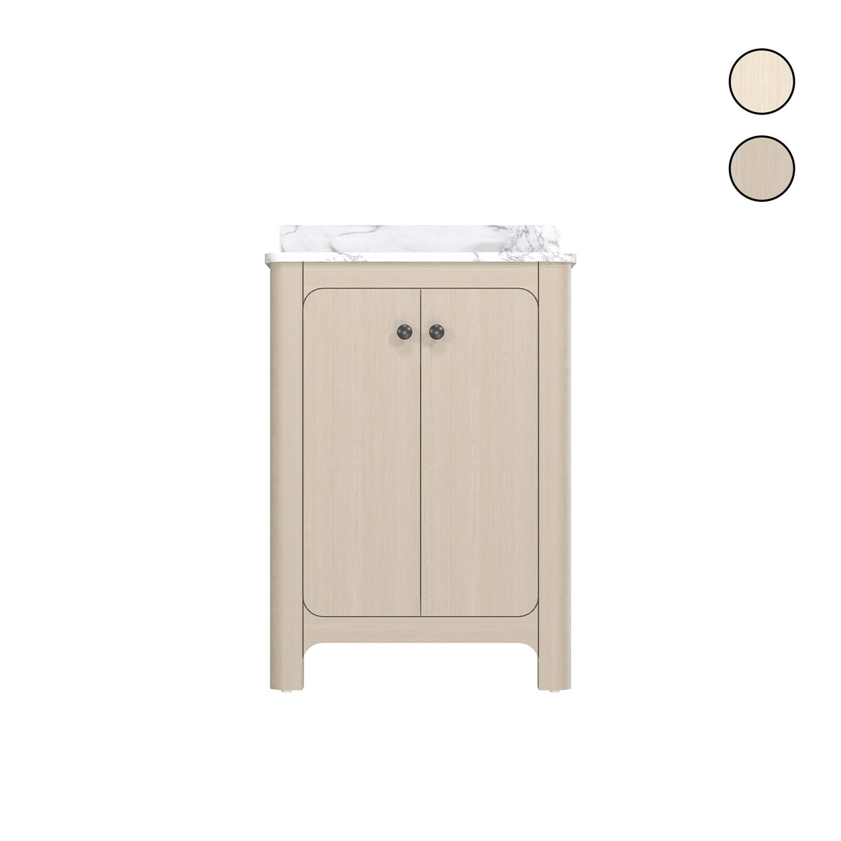 Canyon 24" Single Sink Freestanding Bath Vanity with Stone Top, Solid Wood, Soft-Close, Assembled