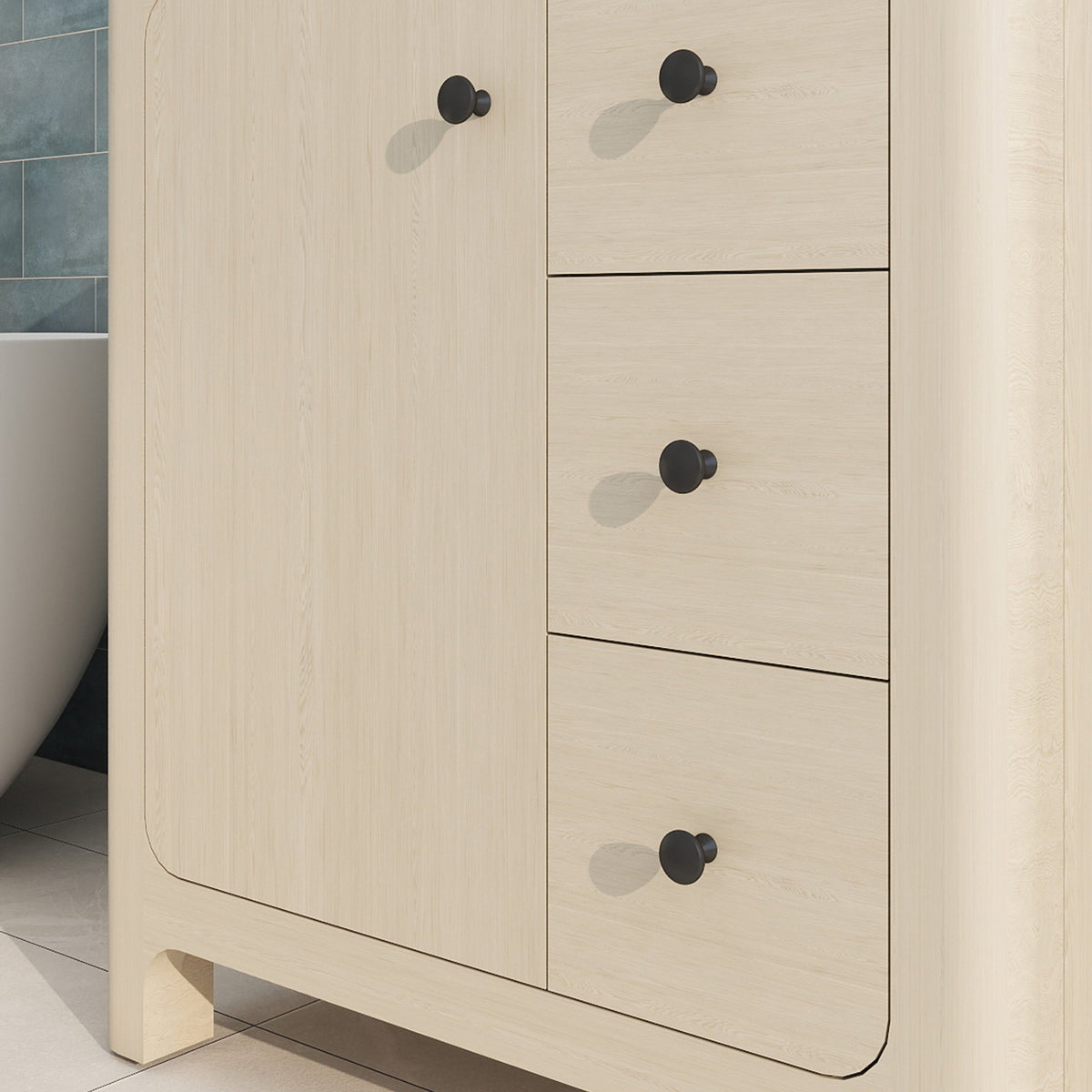 Canyon 30" Single Sink Freestanding Bath Vanity with Stone Top, Solid Wood, Soft-Close, Assembled