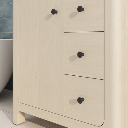 Canyon 30" Single Sink Freestanding Bath Vanity with Stone Top, Solid Wood, Soft-Close, Assembled