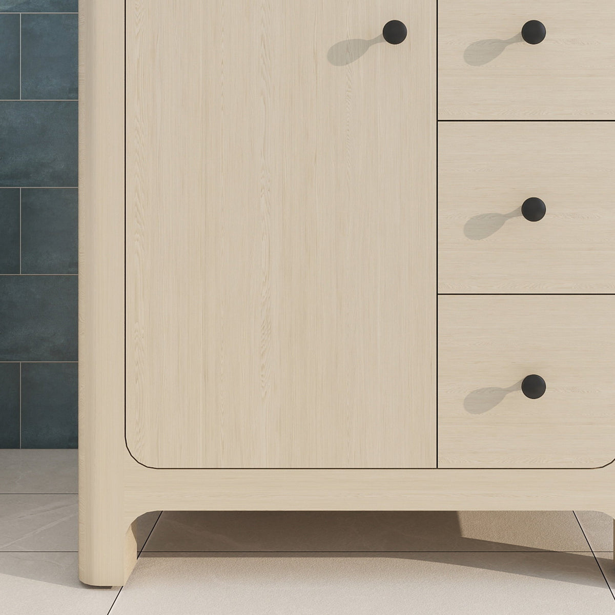 Canyon 30" Single Sink Freestanding Bath Vanity with Stone Top, Solid Wood, Soft-Close, Assembled