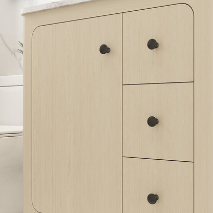 Canyon 30" Single Sink Freestanding Bath Vanity with Stone Top, Solid Wood, Soft-Close, Assembled