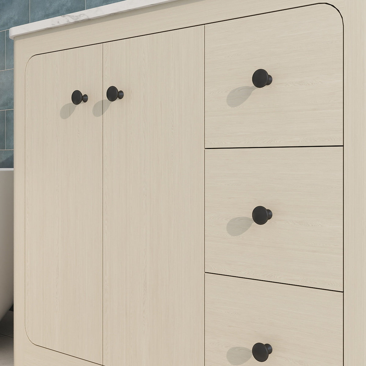 Canyon 36" Single Sink Freestanding Bath Vanity with Stone Top, Solid Wood, Soft-Close, Assembled