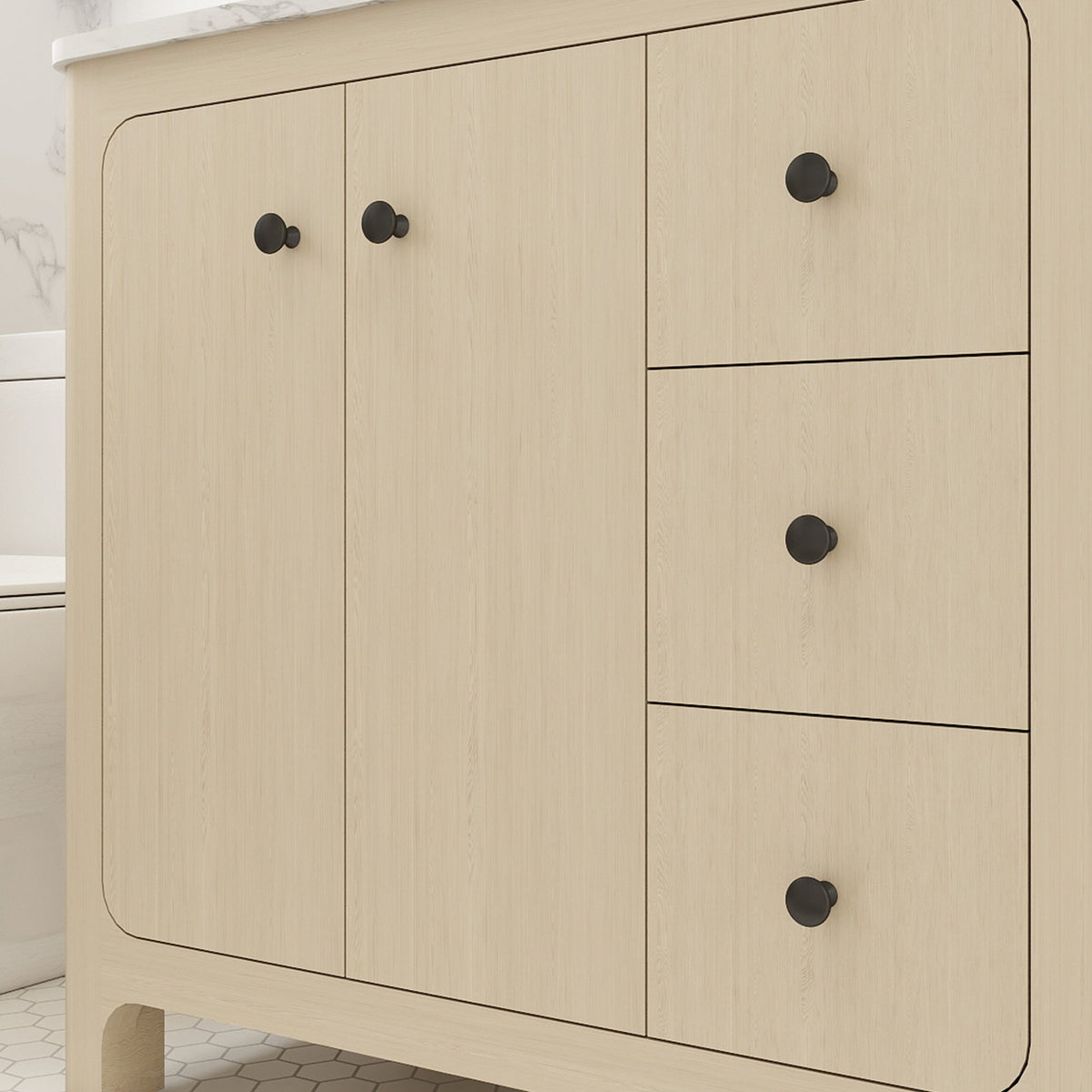 Canyon 36" Single Sink Freestanding Bath Vanity with Stone Top, Solid Wood, Soft-Close, Assembled