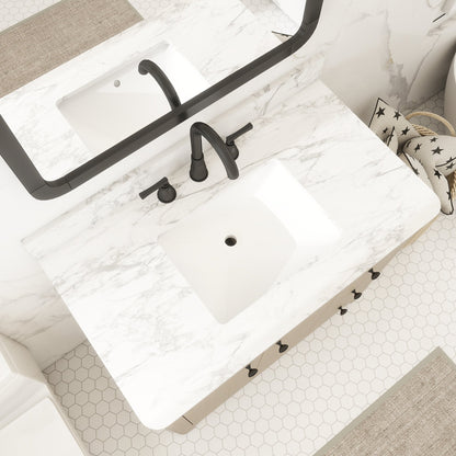 Canyon 36" Single Sink Freestanding Bath Vanity with Stone Top, Solid Wood, Soft-Close, Assembled