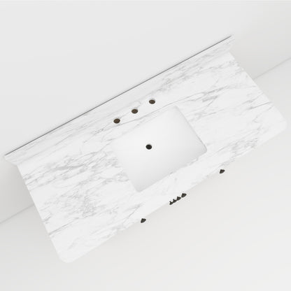Canyon 48" Single Sink Freestanding Bath Vanity with Stone Top, Solid Wood, Soft-Close, Assembled