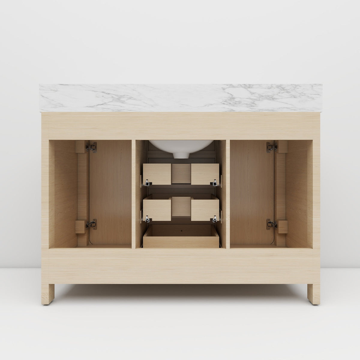 Canyon 48" Single Sink Freestanding Bath Vanity with Stone Top, Solid Wood, Soft-Close, Assembled