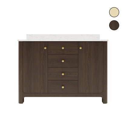 Canyon 48" Single Sink Freestanding Bath Vanity with Stone Top, Solid Wood, Soft-Close, Assembled