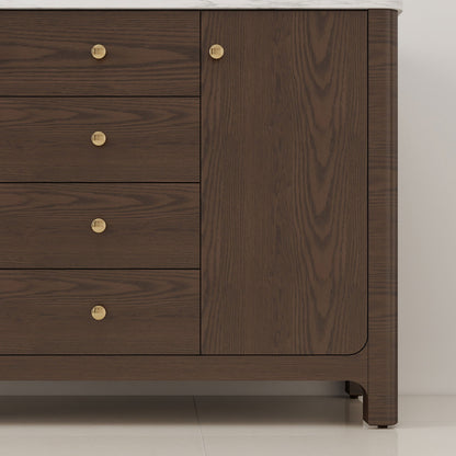 Canyon 48" Single Sink Freestanding Bath Vanity with Stone Top, Solid Wood, Soft-Close, Assembled