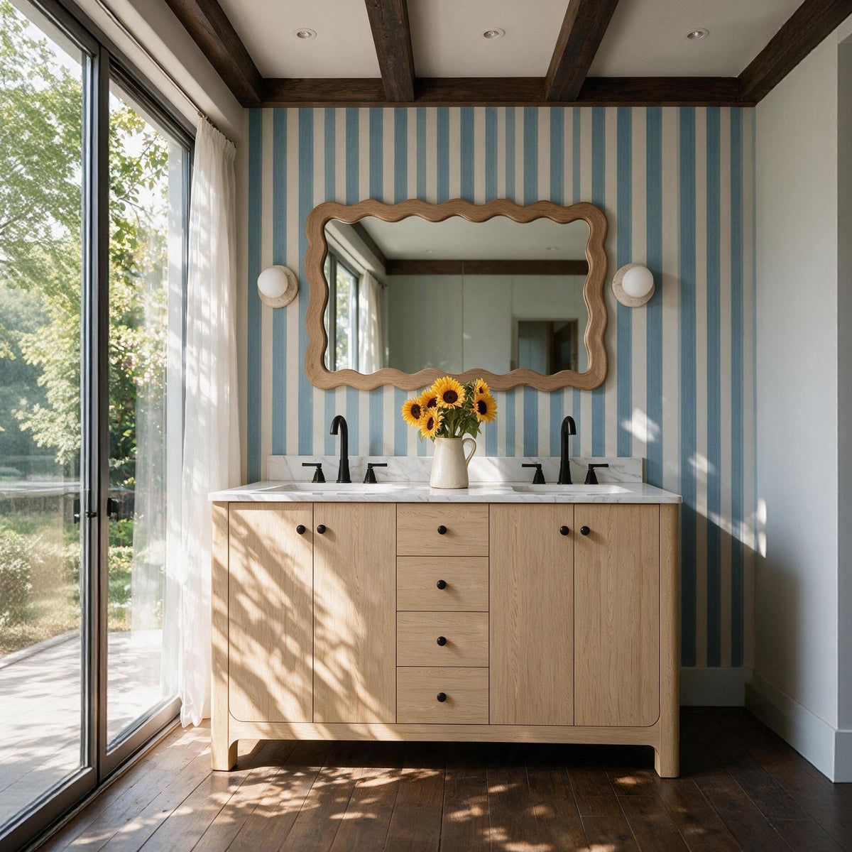 Canyon 60" Double Sink Freestanding Bath Vanity with Stone Top, Solid Wood, Soft-Close, Assembled