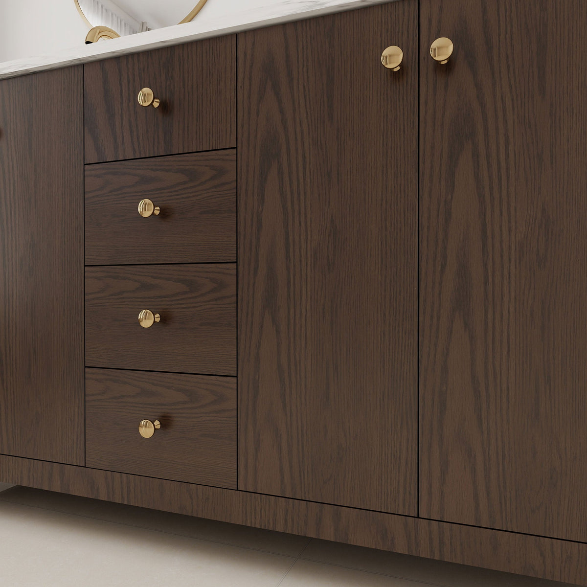Canyon 60" Double Sink Freestanding Bath Vanity with Stone Top, Solid Wood, Soft-Close, Assembled
