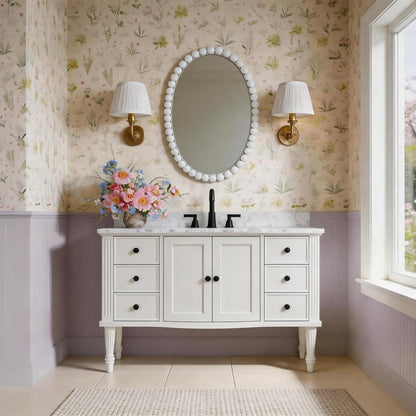 Elara 48" Single Sink Freestanding Bath Vanity with Stone Top, Solid Wood, Soft-Close, Assembled