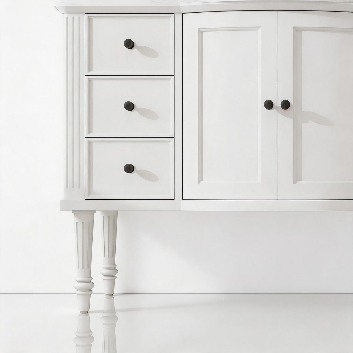 Elara 48" Single Sink Freestanding Bath Vanity with Stone Top, Solid Wood, Soft-Close, Assembled