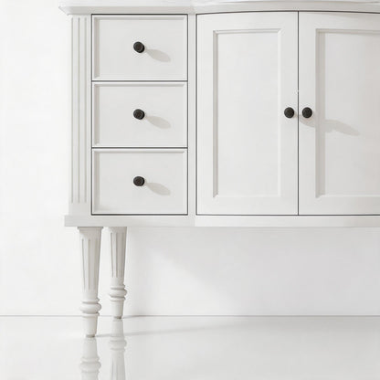 Elara 48" Single Sink Freestanding Bath Vanity with Stone Top, Solid Wood, Soft-Close, Assembled