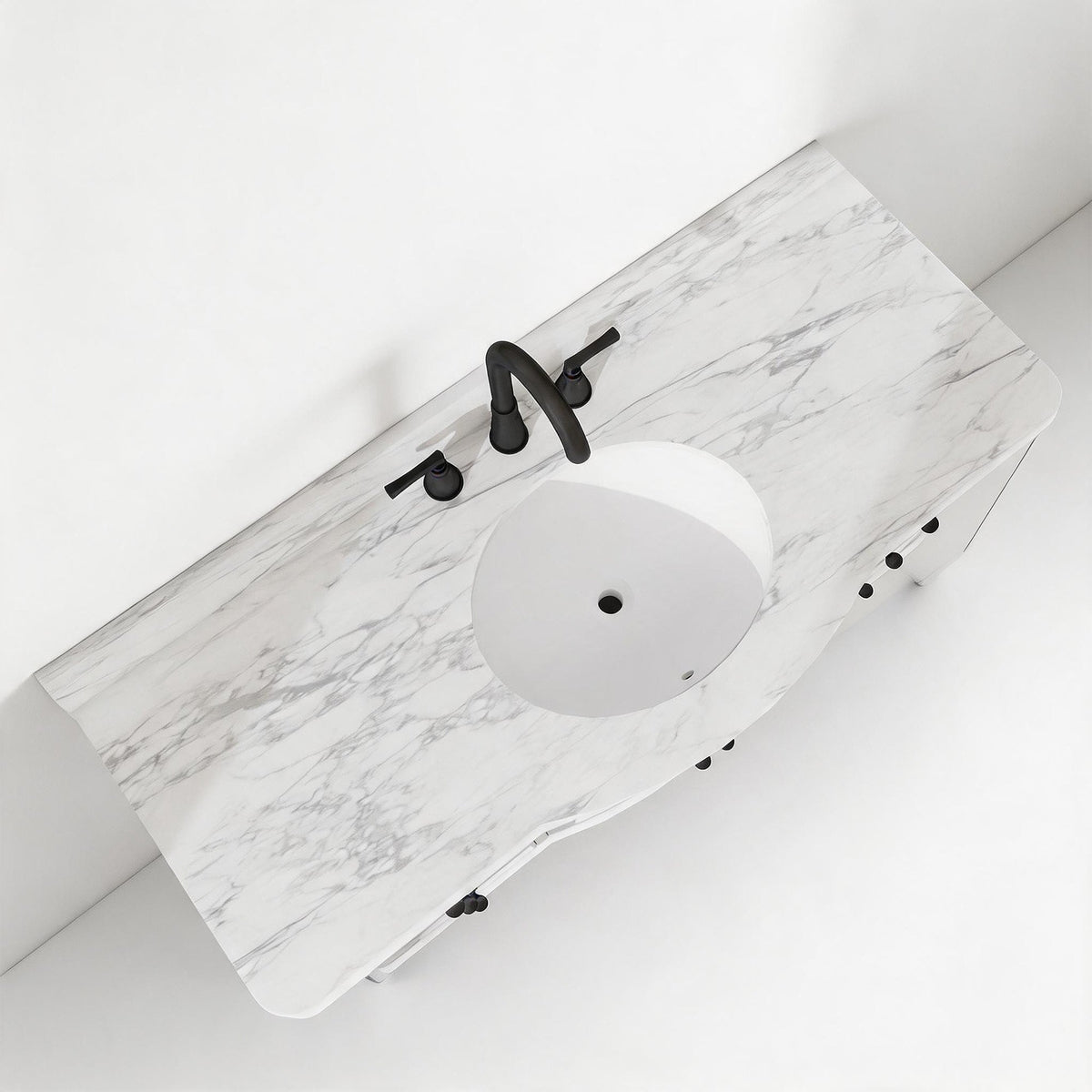 Elara 48" Single Sink Freestanding Bath Vanity with Stone Top, Solid Wood, Soft-Close, Assembled