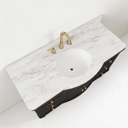 Elara 48" Single Sink Freestanding Bath Vanity with Stone Top, Solid Wood, Soft-Close, Assembled