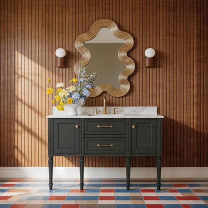 Modish 48" Single Sink Freestanding/Floating Bath Vanity with Stone Top, Solid Wood, Soft-Close, Assembled